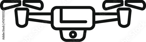 Air drone control icon outline vector. Military cam antenna. Aero filming