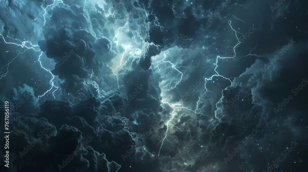 Lightning storm cloud - obrazy, fototapety, plakaty 