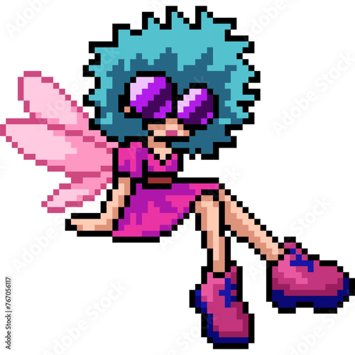 pixel art of fairy tales girl