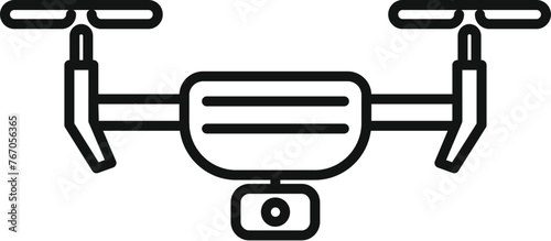 Scene video drone icon outline vector. Filming air control. Landscape video service