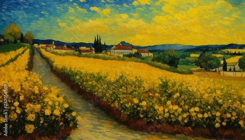 landscape with flowers