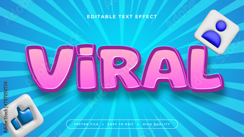 Blue white and purple violet viral 3d editable text effect - font style