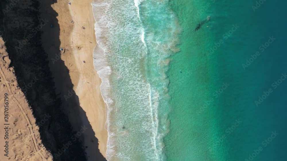Aerial View of Sandy Beach and Waves in Fuerteventura Aerial View of Sandy Beach and Waves in Fuerteventura