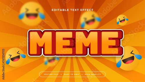 Orange yellow and red meme 3d editable text effect - font style