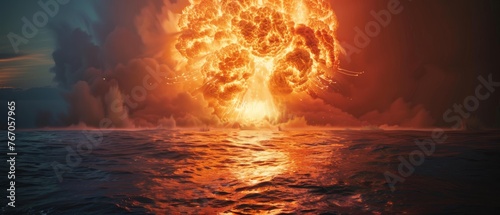 Atomic explosion in the ocean