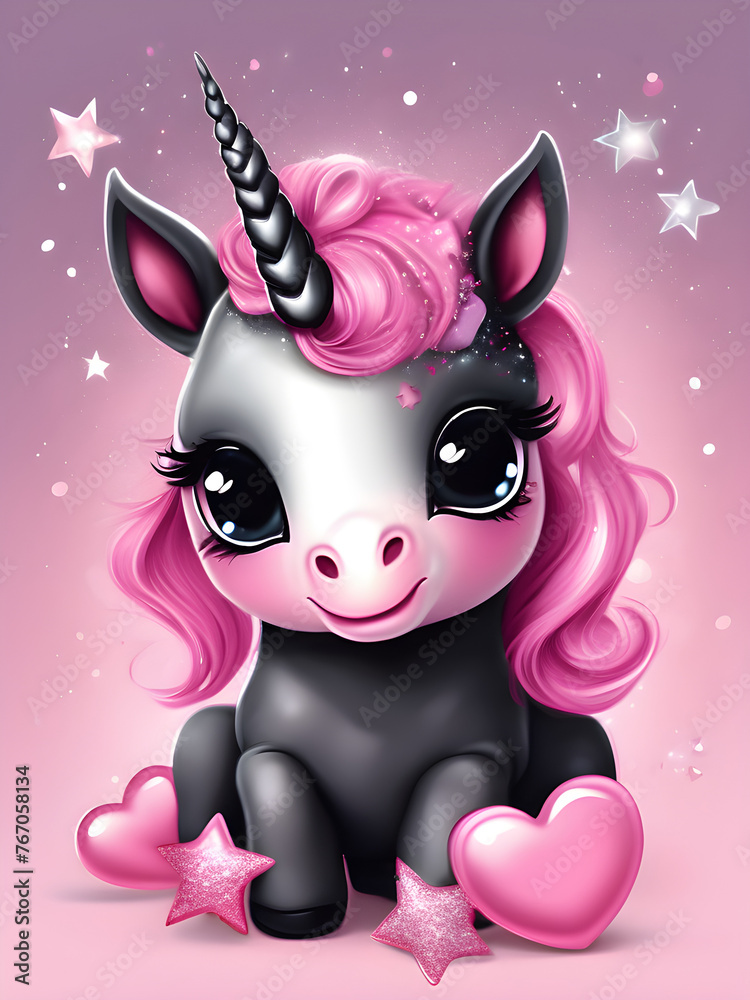 Black pink unicorn 