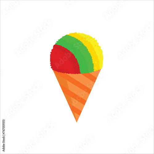 shaved ice vector illustration cone, can be used for walls, backgrounds, etc