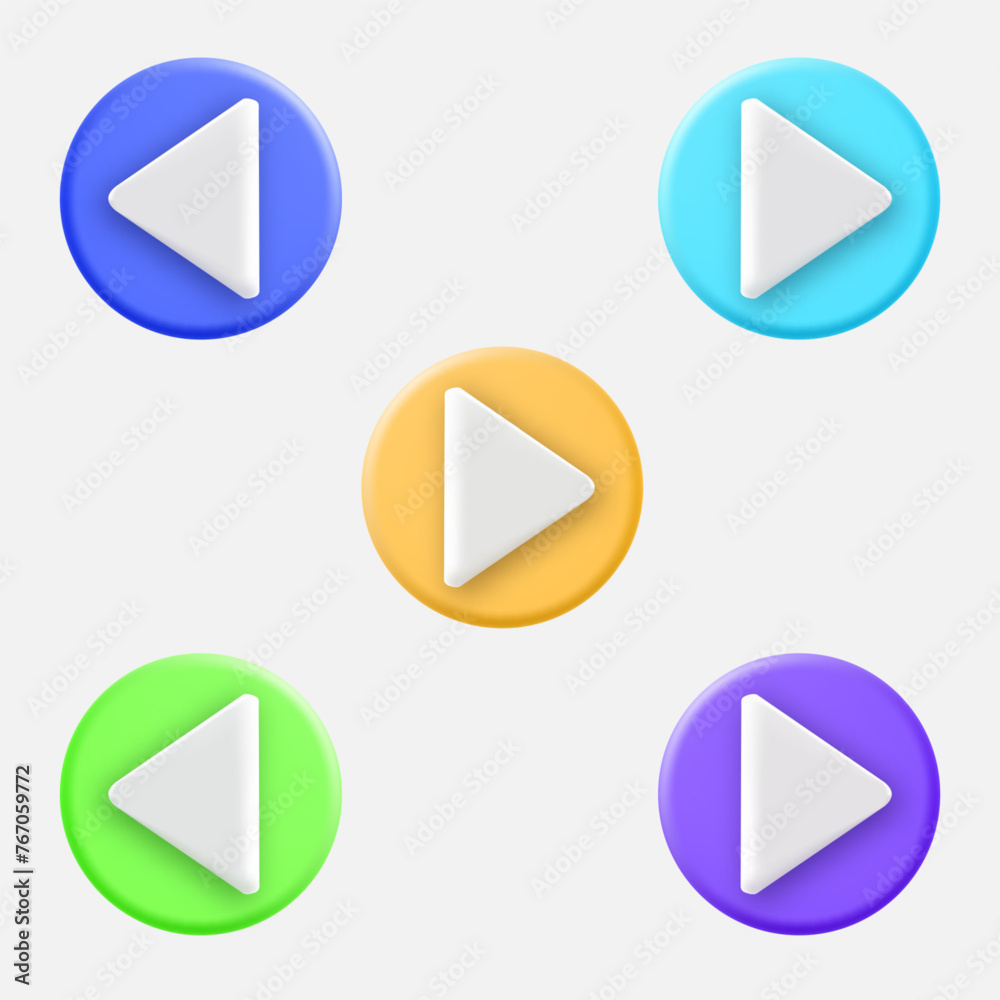 media play buttons for vector set