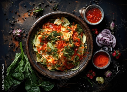 Spicy kimchi traditional Korean dish