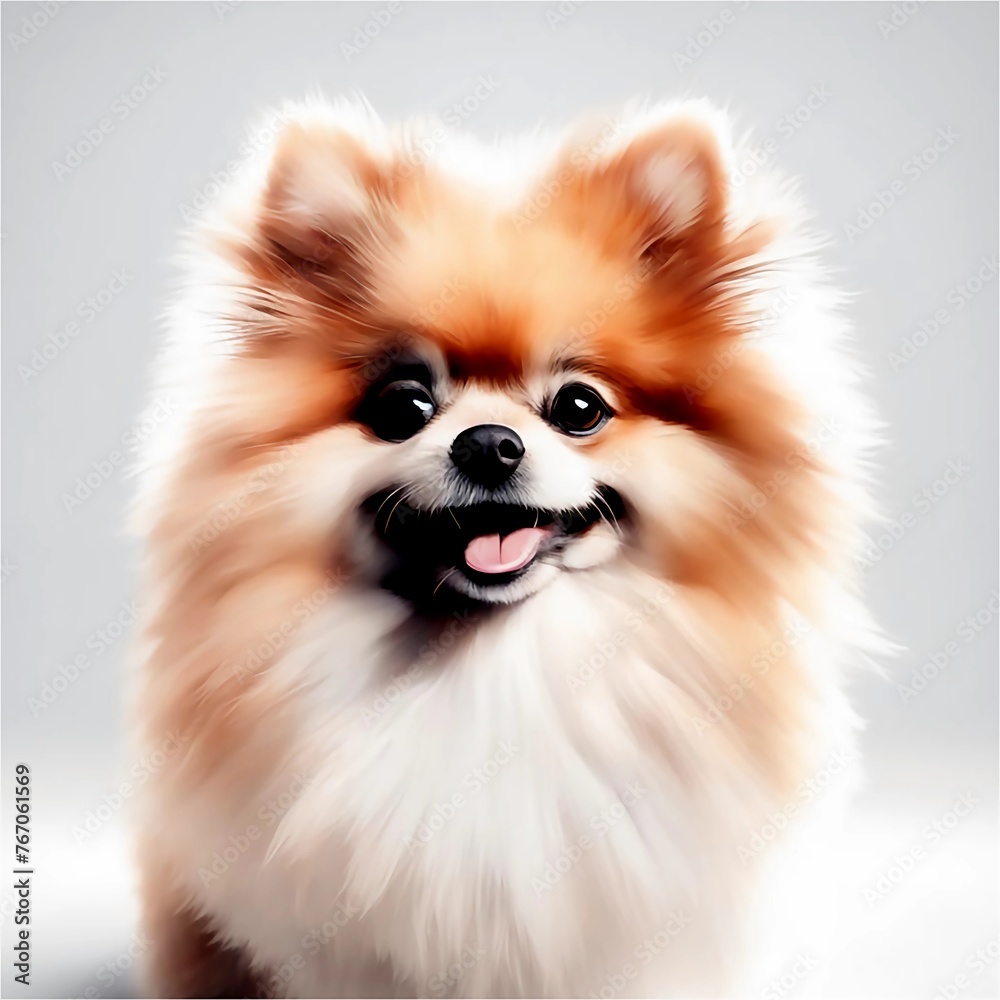 A photo of an amazing cute, funny and adorable Pomeranian on a white background. A photo of an amazing cute, funny and adorable Pomeranian on a white background.