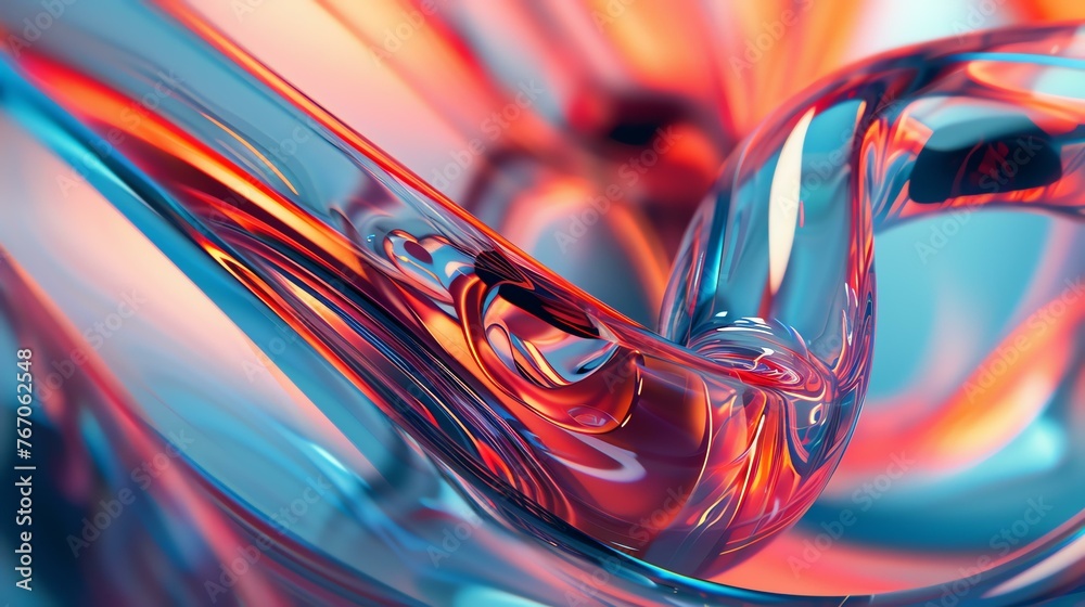 3D rendering. Abstract glass shape. Modern background design.