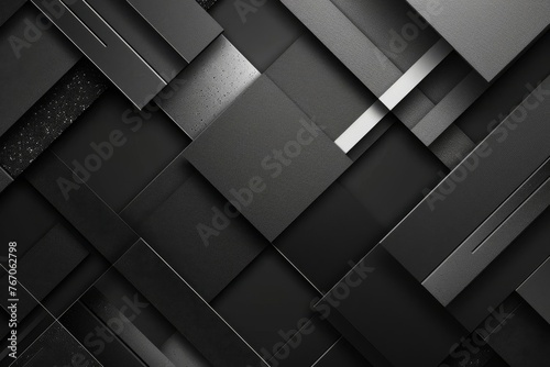Abstract Black and Grey Background with Geometric Shapes and Lines, Modern Graphic Design photo