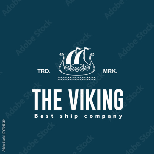vector illustration of viking ship logo icon for trade, transportation and art goods industries