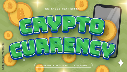 Yellow green and gray grey crypto currency 3d editable text effect - font style