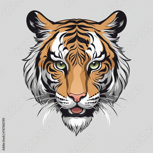 Logo illustration of a  Tiger  ver12 colorful background
