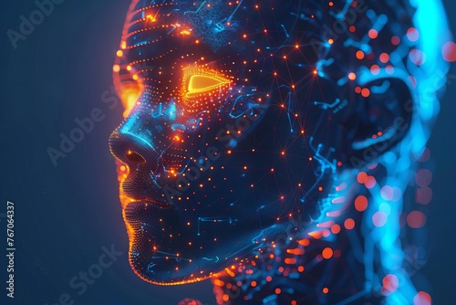 Advanced AI deep learning algorithms, technological singularity rise, futuristic artificial intelligence concept, digital illustration