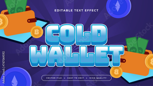 Colorful cold wallet 3d editable text effect - font style