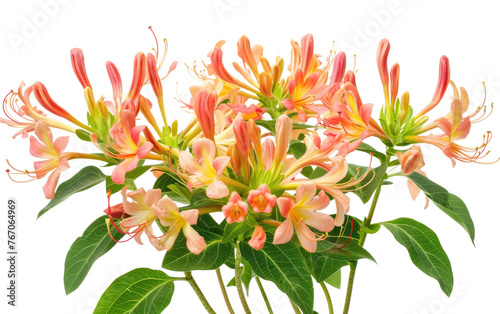 Bouquets of Honeysuckle isolated on transparent Background photo