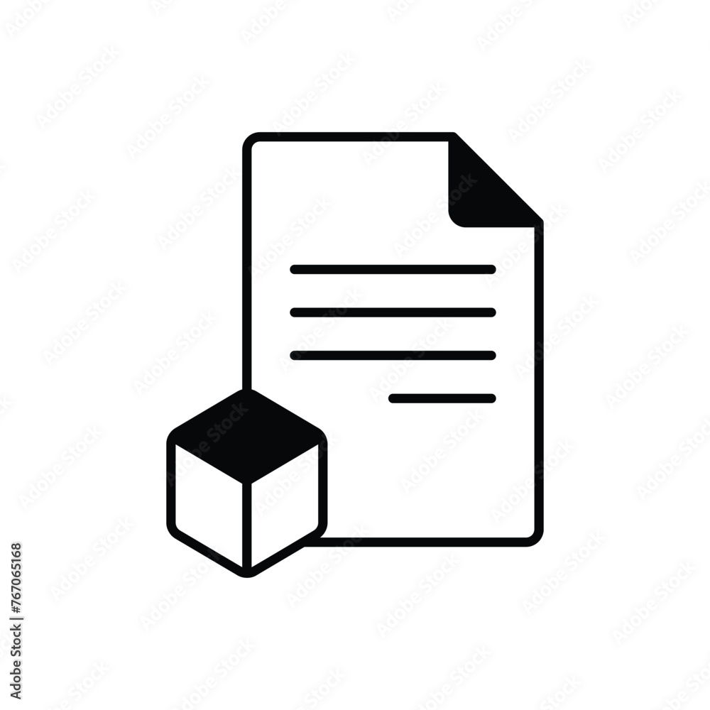 Black Solid 3d File vector icon Black Solid 3d File vector icon