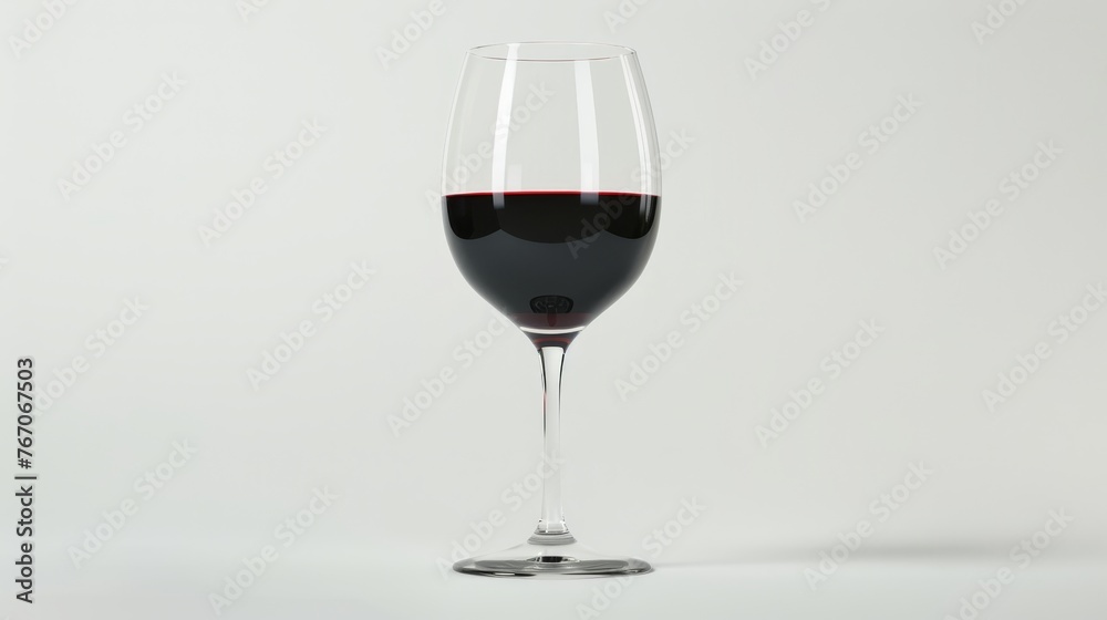 A glass of red wine on a white background A glass of red wine on a white background