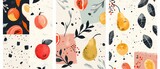 Isolated objects. Fruit icons. Modern hand drawn illustration collection.