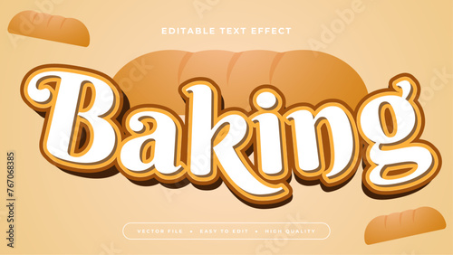 Orange white and brown baking 3d editable text effect - font style