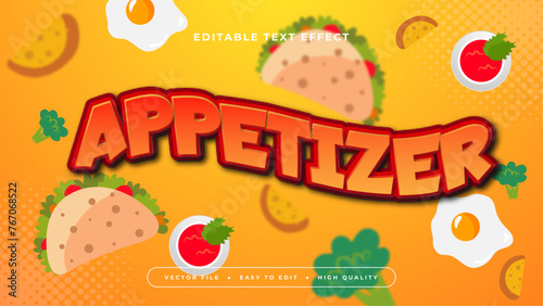 Colorful appetizer 3d editable text effect - font style
