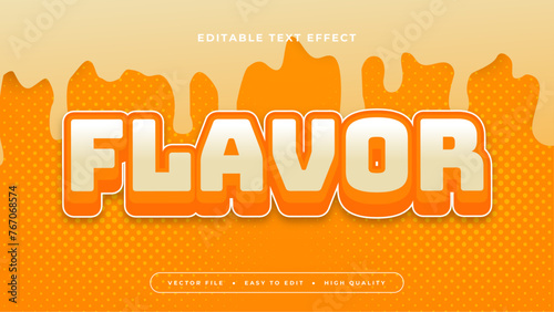 Orange and yellow flavor 3d editable text effect - font style