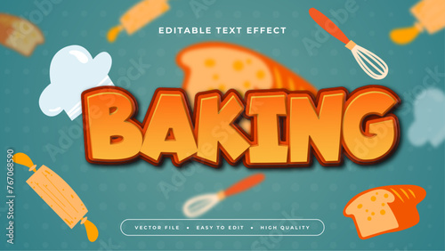 Orange white and blue baking 3d editable text effect - font style
