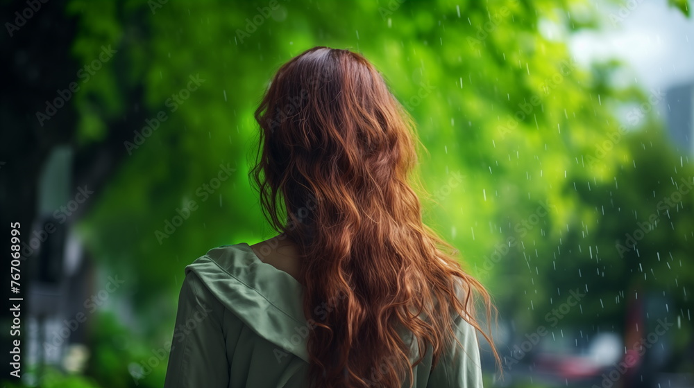 Portrait of a woman in the rain. AI Generative. Portrait of a woman in the rain. AI Generative.