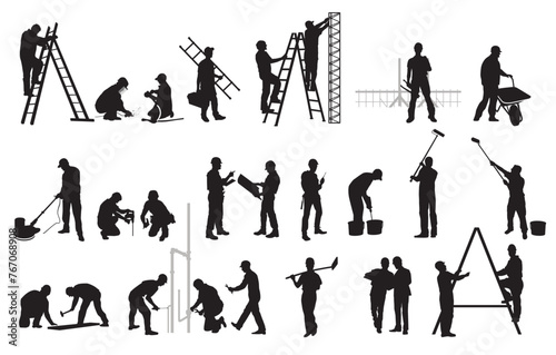 Handwerker auf der Baustelle,  illustration