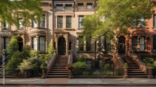 Historic brownstone with original millwork ornate fireplaces and private urban garden. © Aeman