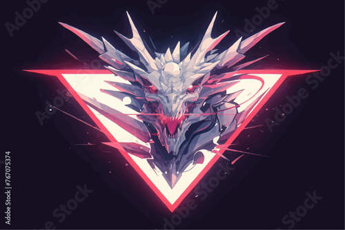 Dark Power: Cyborg Dragon in Vector Logo Design © Wemerson