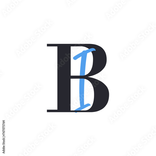 Creative Letter BI Logo Design. Abstract Initial B and I logo, usable for branding and business logo