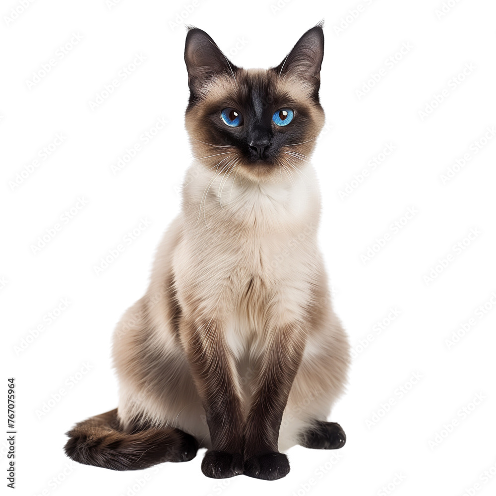 Siamese cat on a transparent background