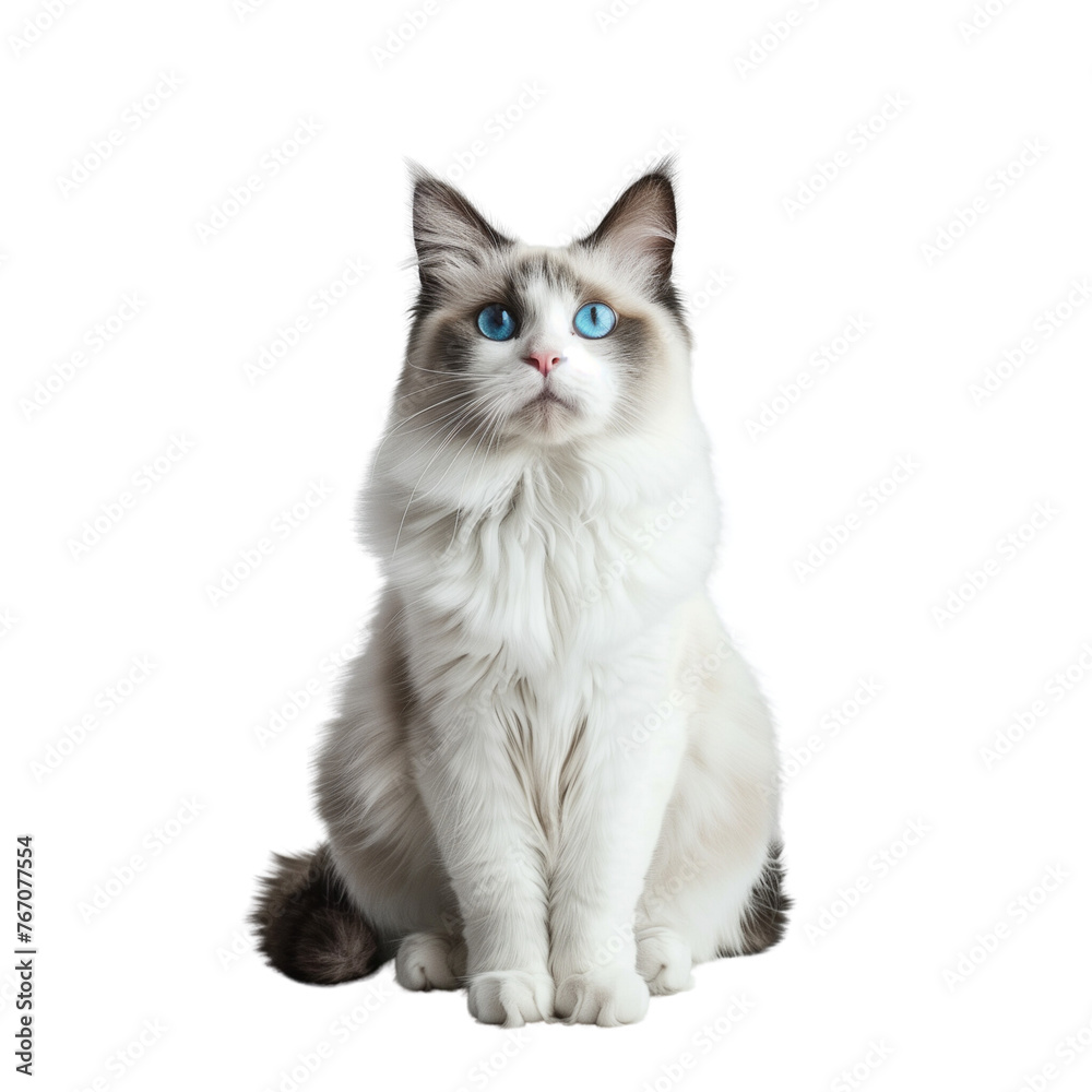 Ragdoll cat on a transparent background