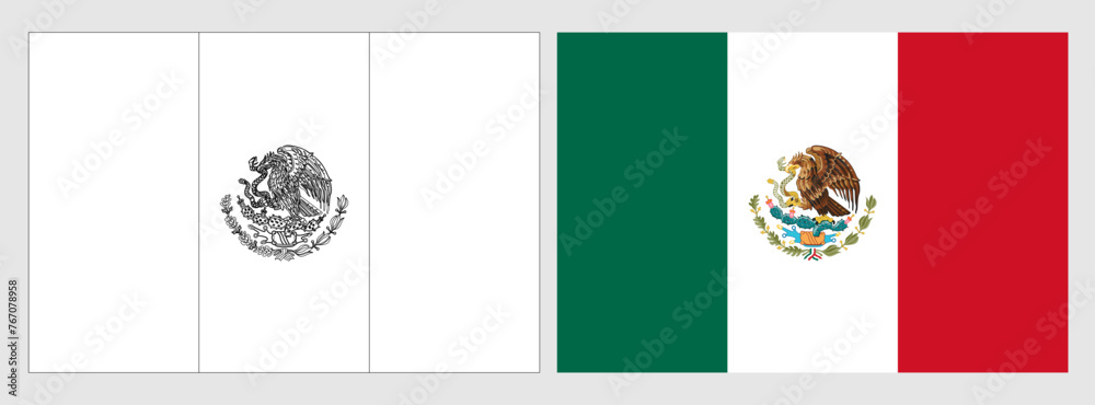 Foto Mexico flag - coloring page