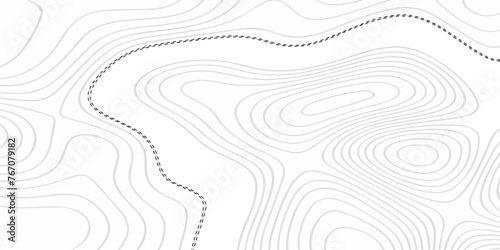 Topographic map background geographic line map with elevation assignments. The black on white contours vector topography stylized height of the lines map.