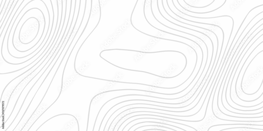 Topographic map background geographic line map with elevation assignments. The black on white contours vector topography stylized height of the lines map. - obrazy, fototapety, plakaty 