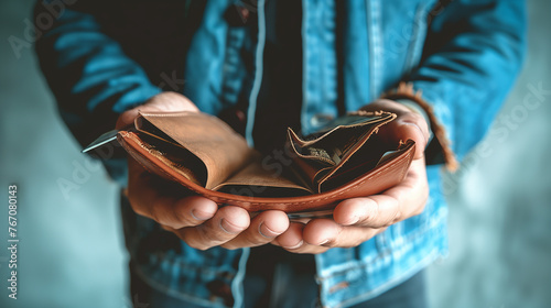 person holds empty wallet photo