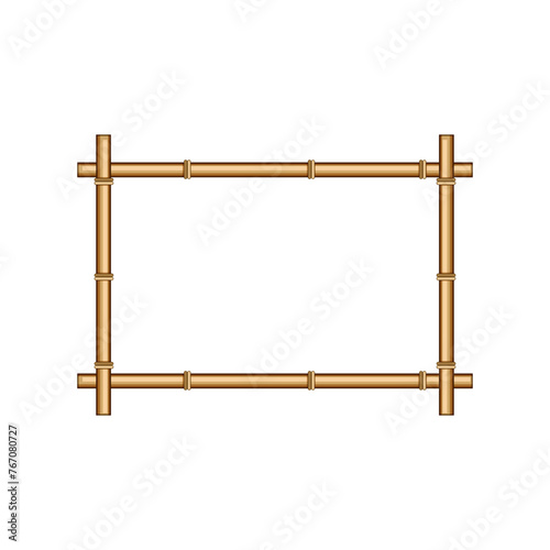 stick bamboo frame cartoon. wooden sign, border banner, tropical work stick bamboo frame sign. isolated symbol vector illustration