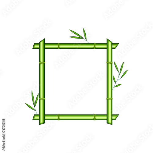 banner bamboo frame cartoon. tropical work, board japanese, square tree banner bamboo frame sign. isolated symbol vector illustration