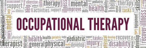 Occupational Therapy word cloud conceptual design isolated on white background.