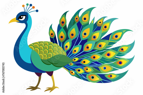 peacock--white-background © Jutish