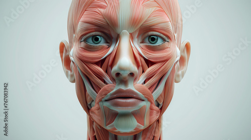 Female facial muscles. 