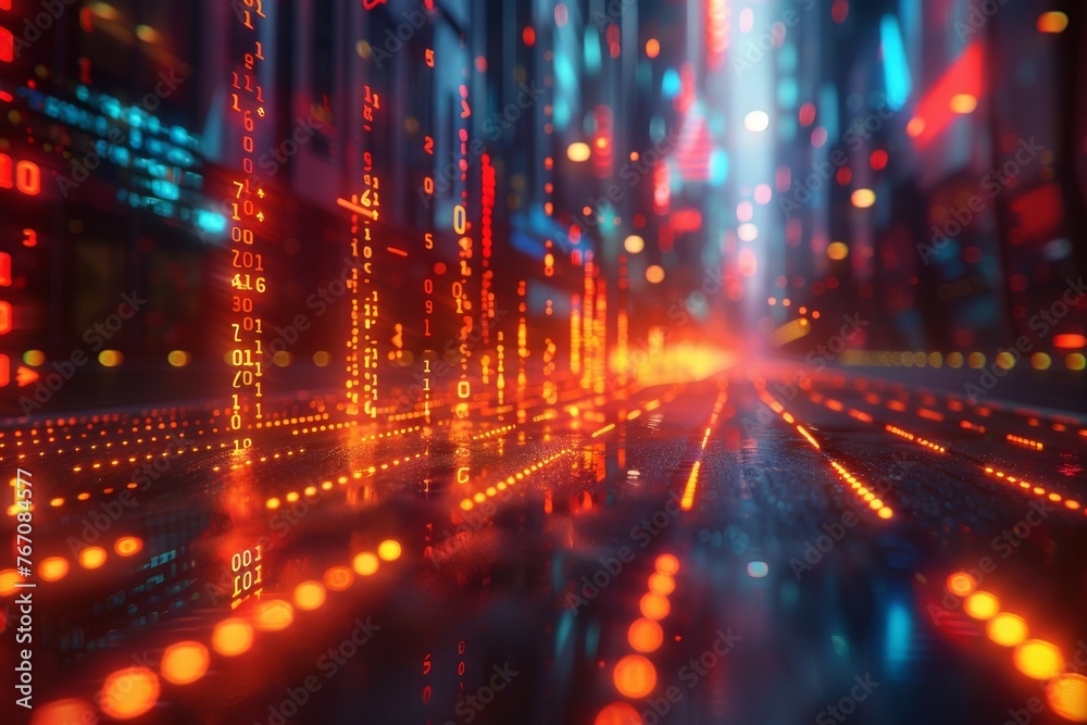 An abstract financial chart illuminated by glowing arrows soaring upwards, symbolizing the triumph of growth and techdriven advances in business analytics An abstract financial chart illuminated by glowing arrows soaring upwards, symbolizing the triumph of growth and techdriven advances in business analytics