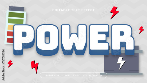 Colorful power 3d editable text effect - font style