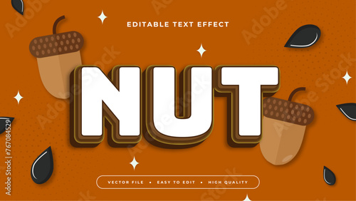 White brown and black nut 3d editable text effect - font style