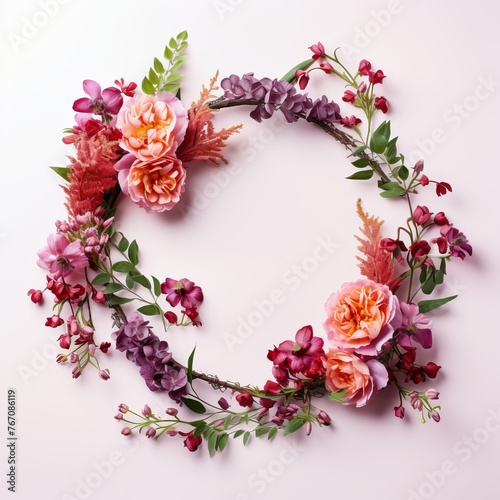 Beautiful Floral Wreath Workshop isolated on white background
