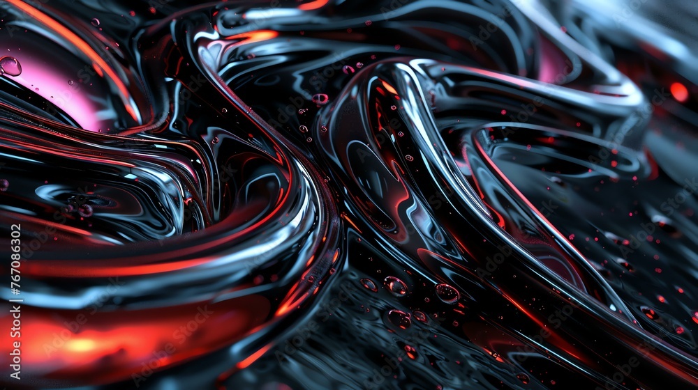 3D rendering of a dark, twisted, and abstract shape.
